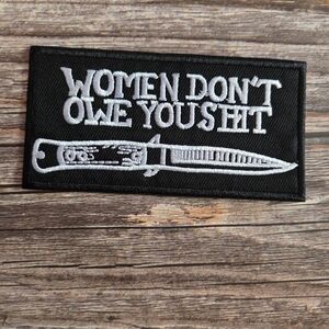 Women Don't Owe You Sht Feminist 90'S Y2K Style Punk Rock Iron On Patch
